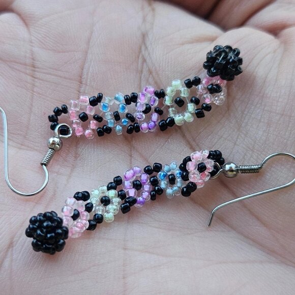 Women Earrings Multi Color Beads Drop Down Fashion Jewelry Earrings - Picture 3 of 10